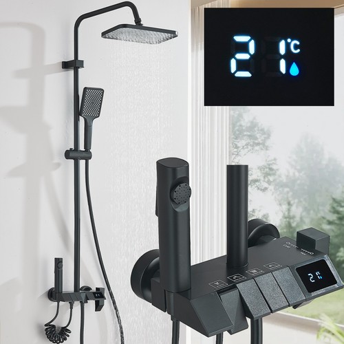 Schwarz duschset duschsystem - schwarz,