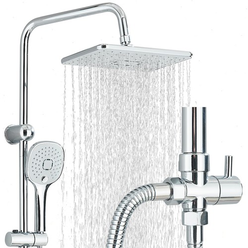 Chrom duschset ohne armatur - chrom,